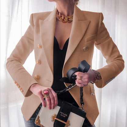 Monroe | Women's Classic Double-Breasted Blazer with Gold Buttons