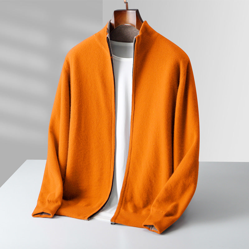Olympus Cashmere-Feel Zip Cardigan