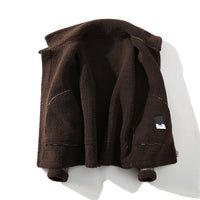 Men's Checked Sherpa Flight Jacket, Contrast-Piped Winter Coat