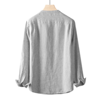 Minimal V-Neck Linen Shirt