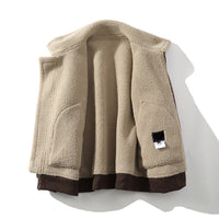 Men's Faux-Leather Aviator Jacket, Sherpa-Lined Zip Coat