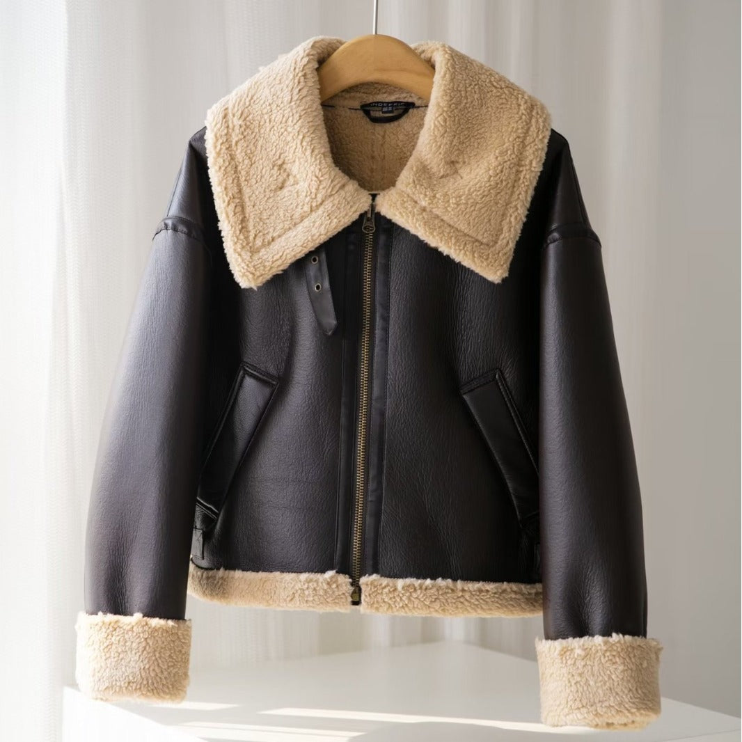 Luna Faux Shearling Trim Jacket