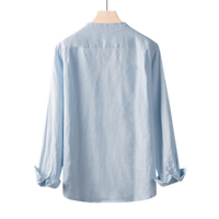 Minimal V-Neck Linen Shirt