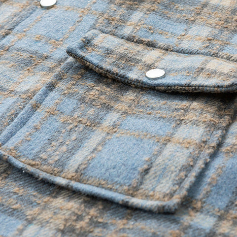 Men's Checked Snap-Front Jacket, Sherpa-Lined Overshirt