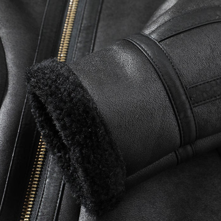 Men's Hooded Aviator Jacket, Faux-Shearling Lined Full Zip
