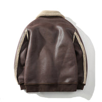 Men's Faux-Leather Aviator Jacket, Sherpa-Lined Zip Coat