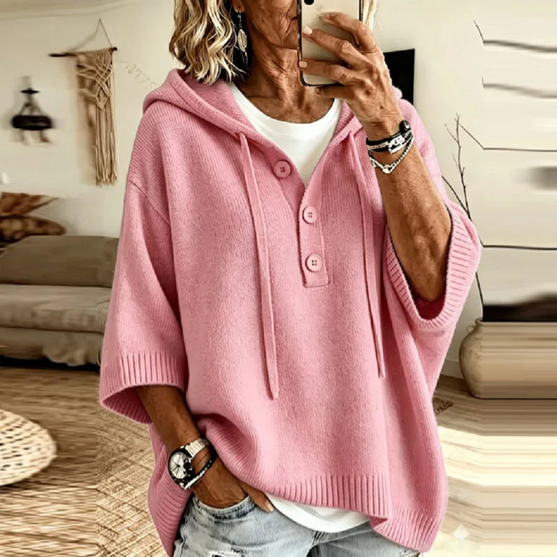 Petra-Faye Hooded Button Knit Sweater