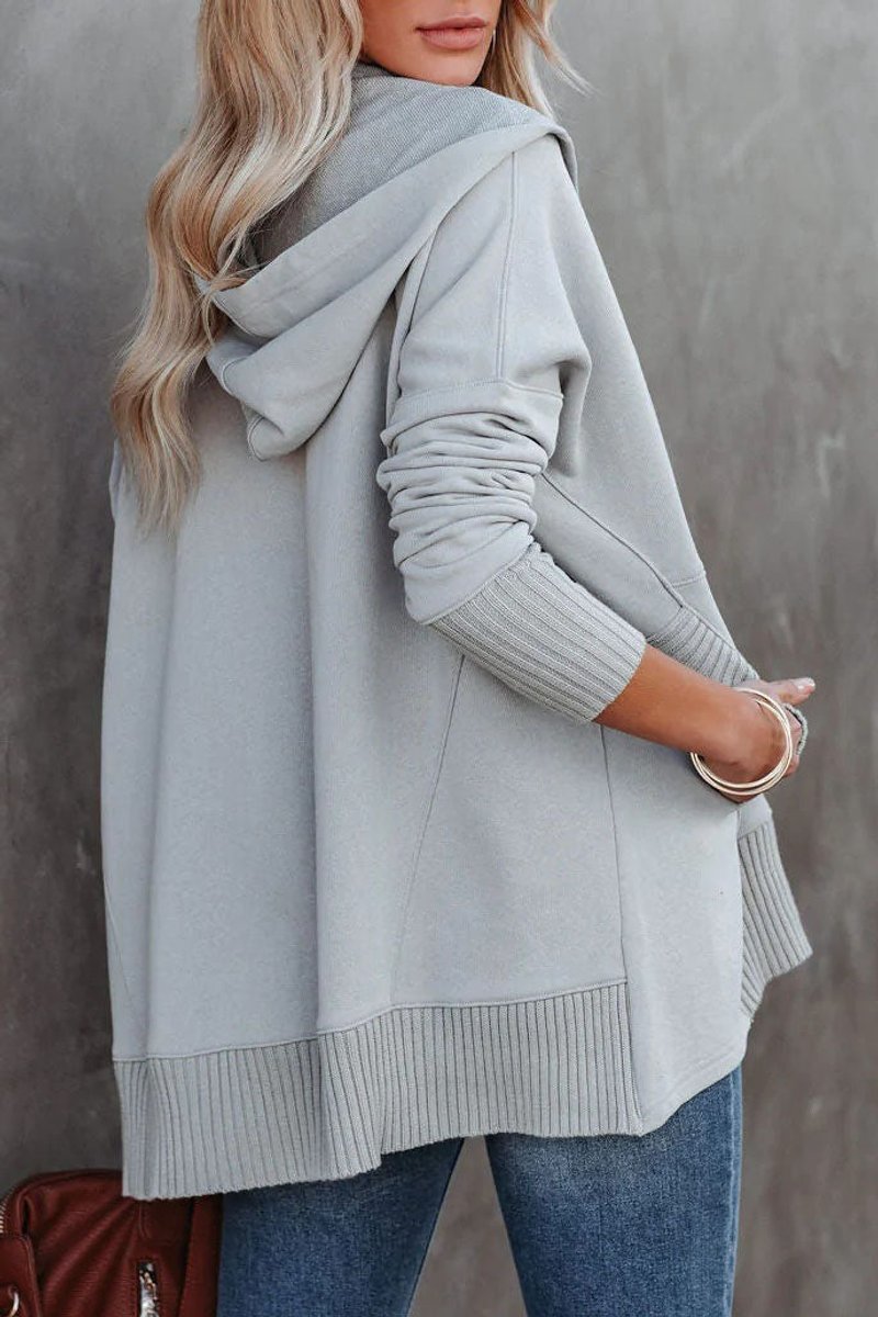 Yvette-June Snap Placket Oversized Hoodie
