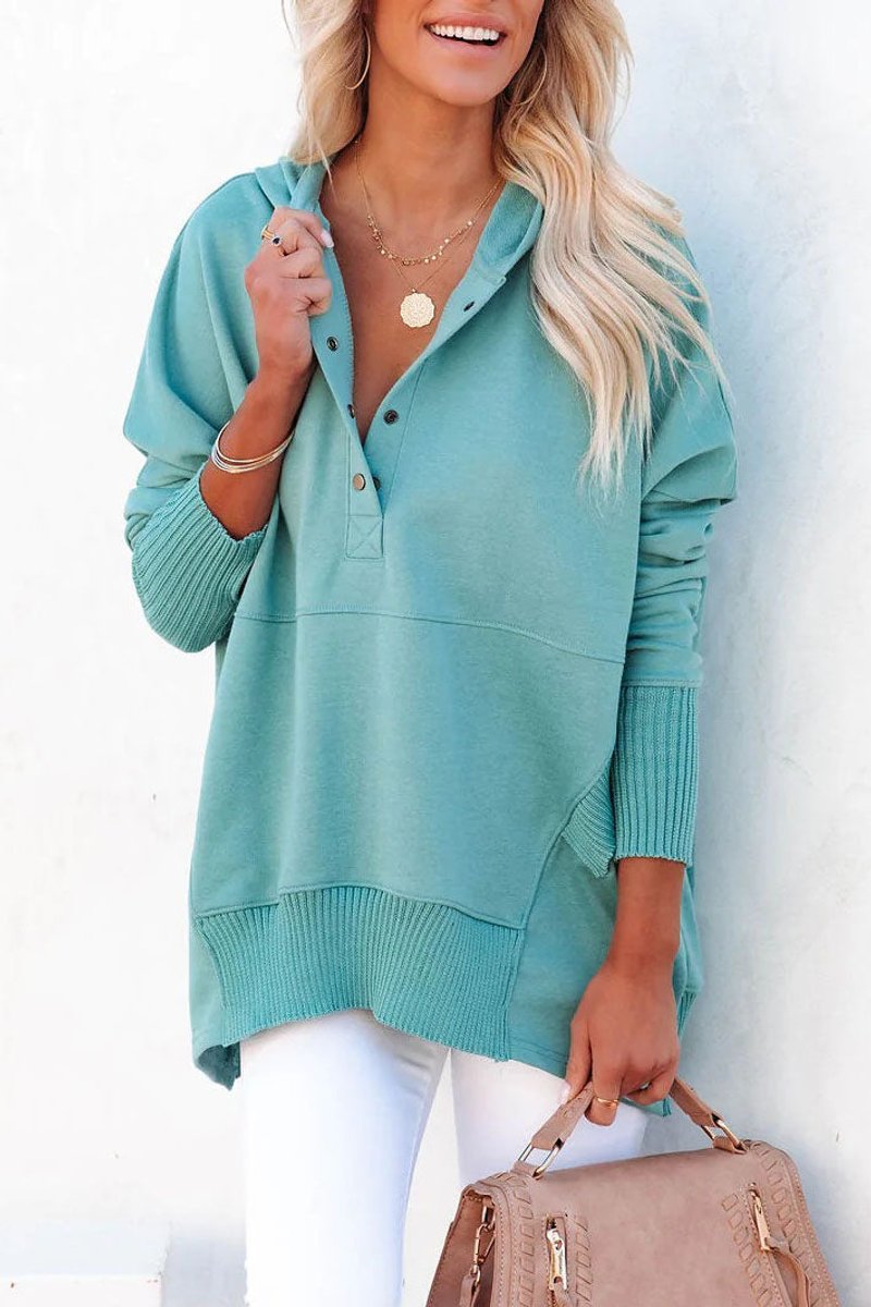Yvette-June Snap Placket Oversized Hoodie
