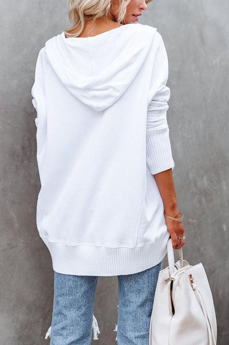 Yvette-June Snap Placket Oversized Hoodie
