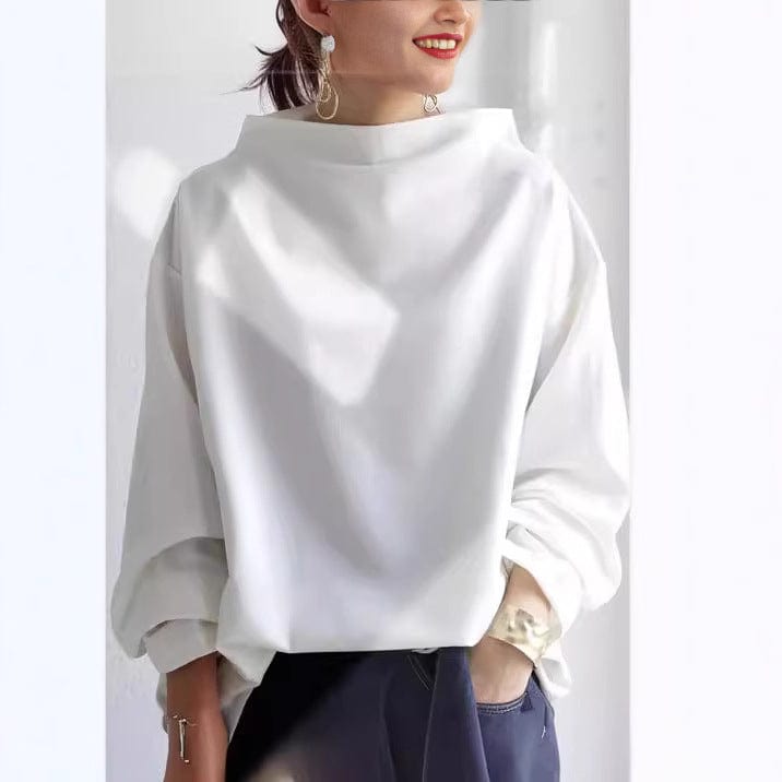 Alessandra-Eve Draped High Neck Sweater
