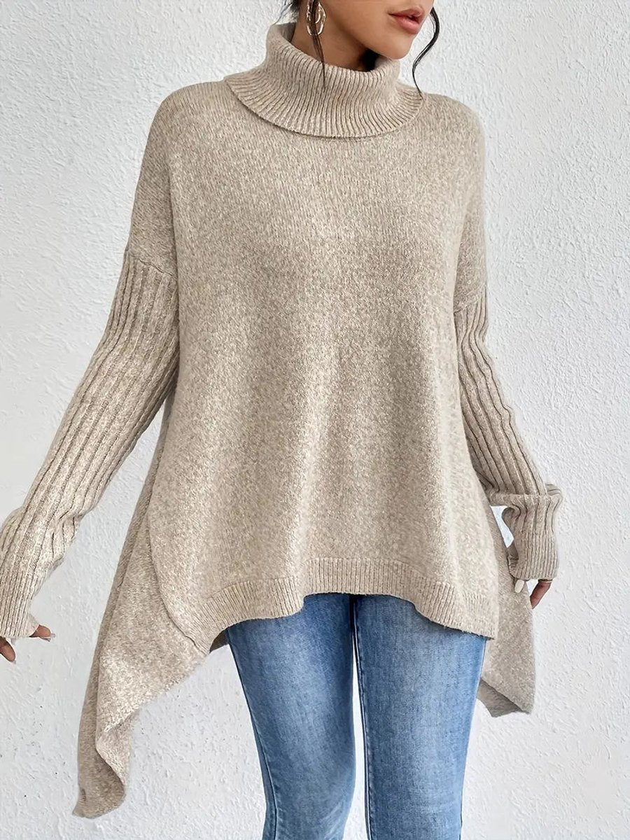 Verity-Claire Side Slit Turtleneck Sweater