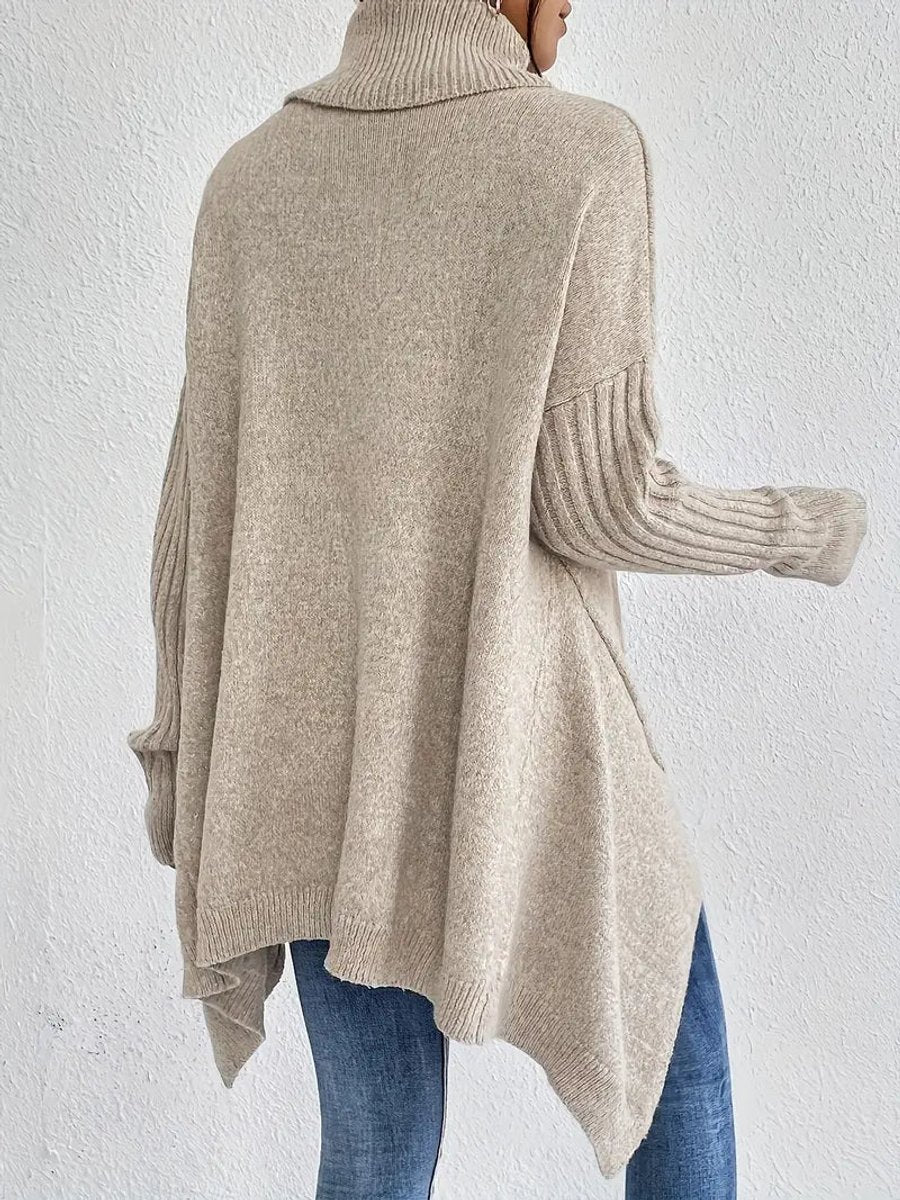 Verity-Claire Side Slit Turtleneck Sweater