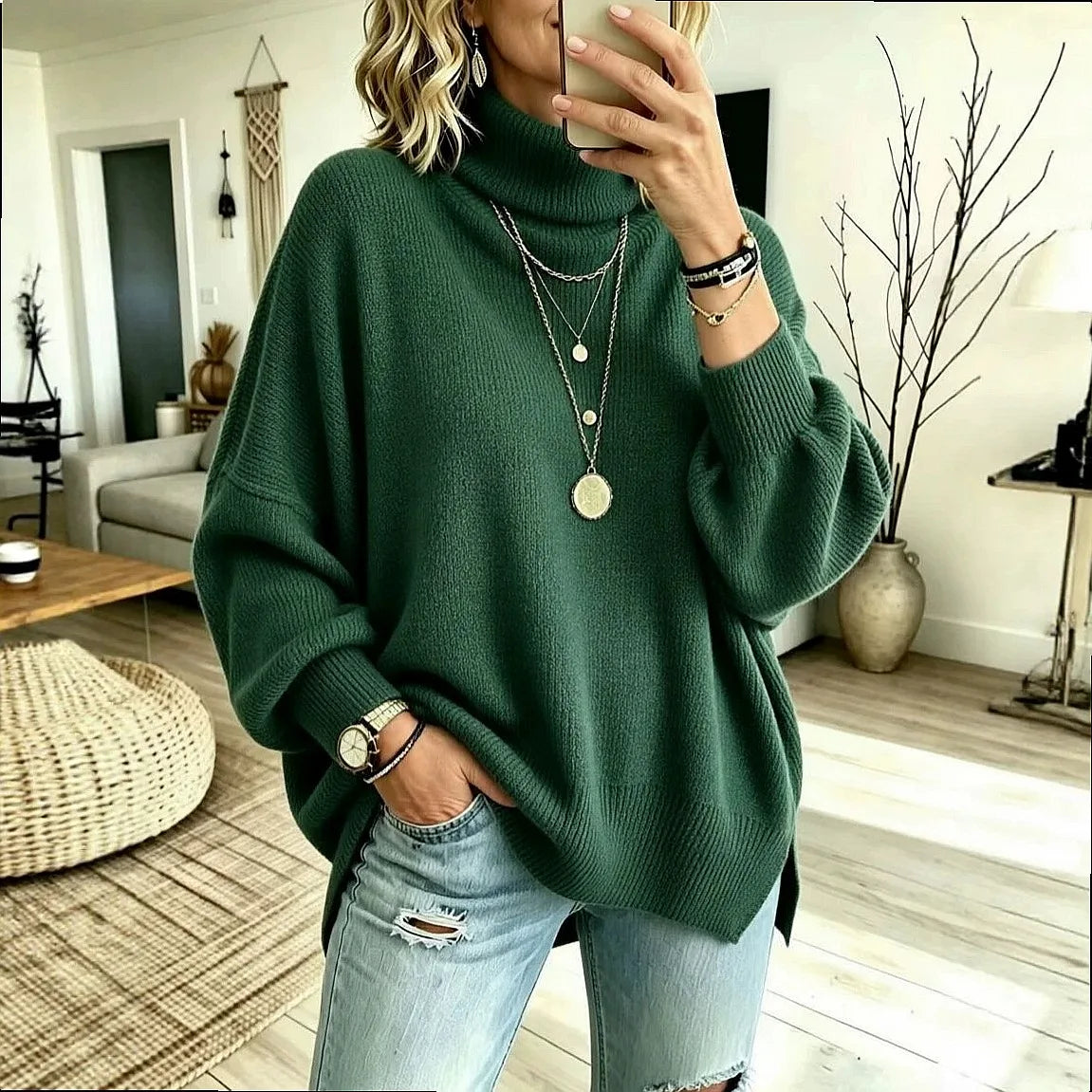 Audra-Rae Slouchy Turtleneck Sweater