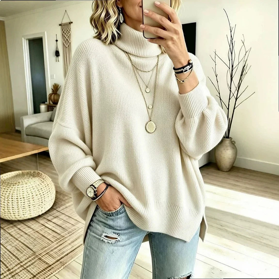 Audra-Rae Slouchy Turtleneck Sweater