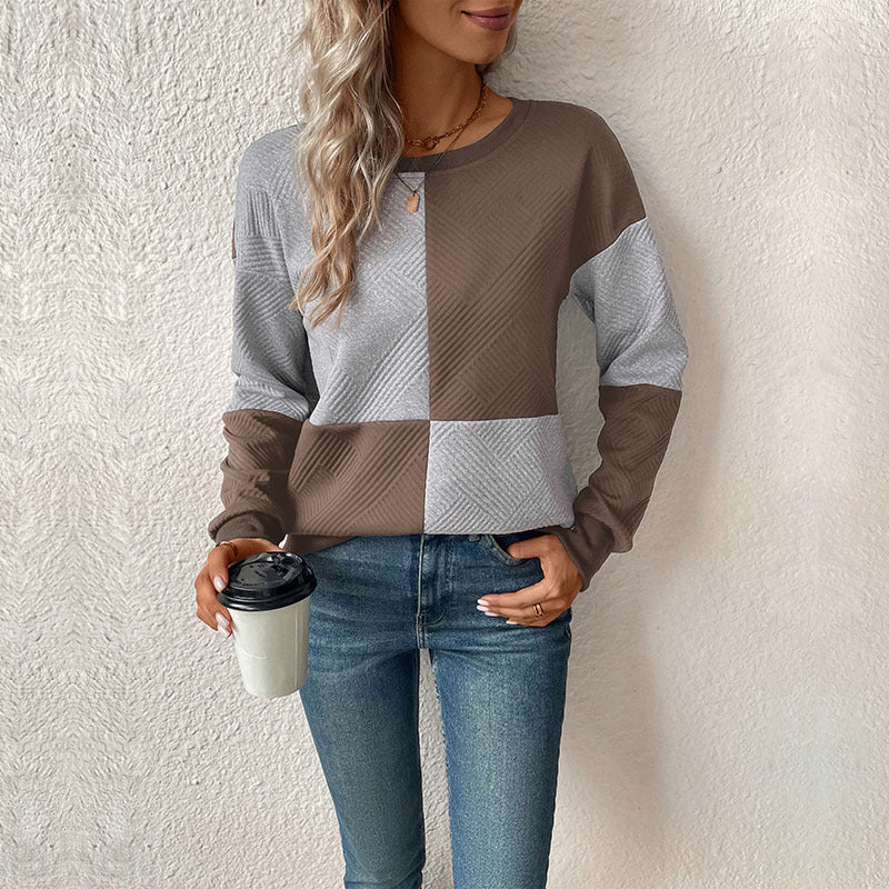Maren-Rose Quilted Check Sweatshirt