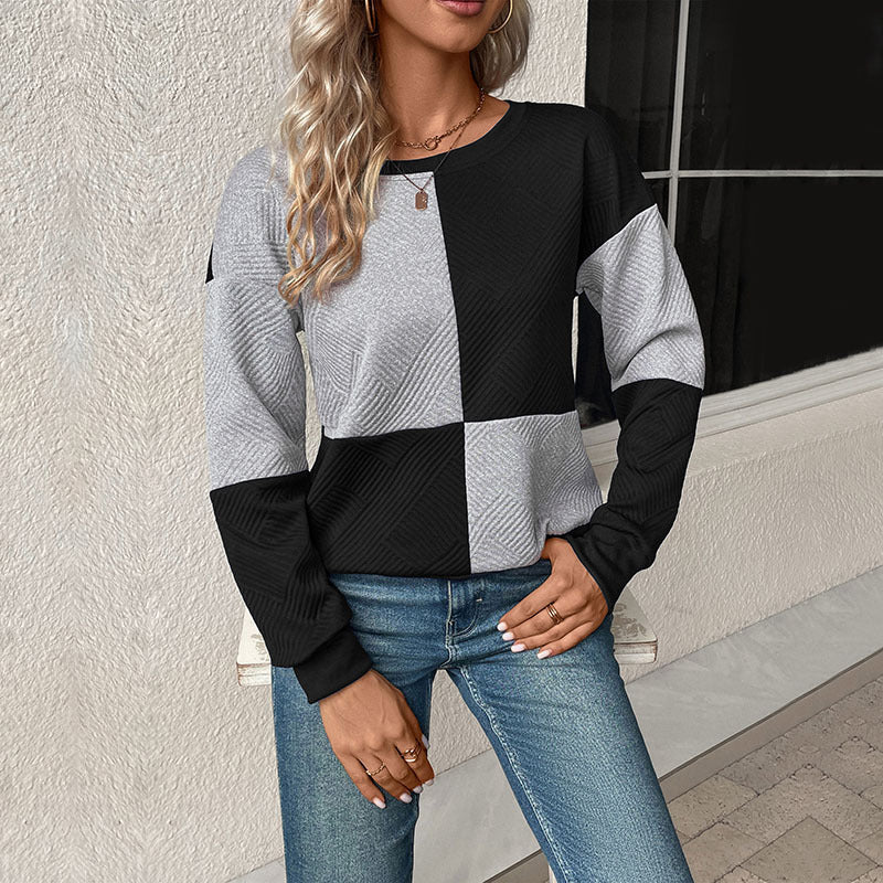 Maren-Rose Quilted Check Sweatshirt