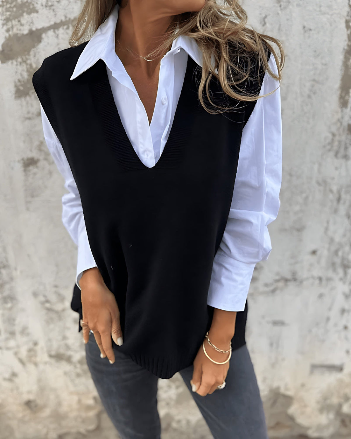 Signe-Hope Deep V Sweater Vest