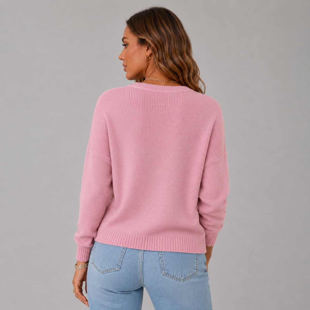 Wren-Claire Henley Button Knit Sweater