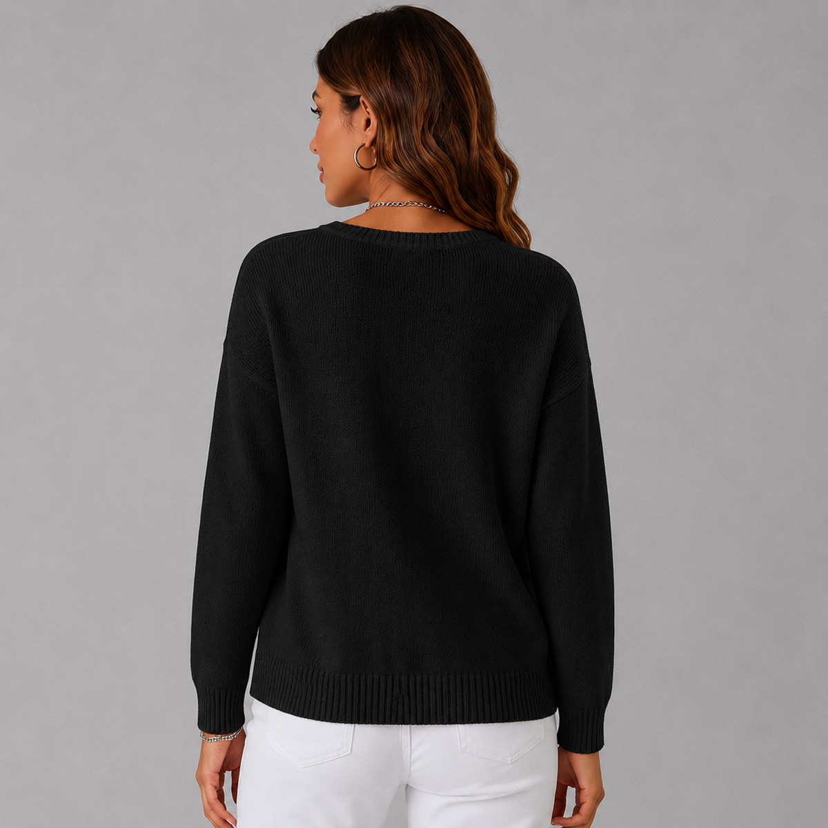 Wren-Claire Henley Button Knit Sweater