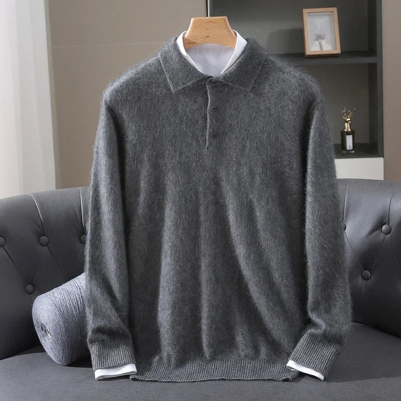 Leighton Cashmere-Feel Polo Sweater