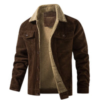 Men's Corduroy Trucker Jacket, Sherpa-Lined Chest-Pocket Coat