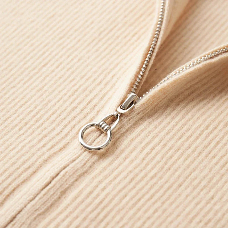Valen Cashmere-Feel Zip Knit