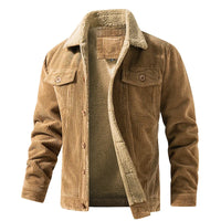 Men's Corduroy Trucker Jacket, Sherpa-Lined Chest-Pocket Coat