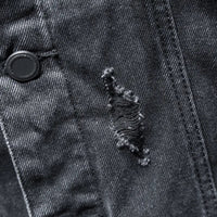Men's Hooded Denim Trucker Jacket, Quilt-Lined Distressed Coat