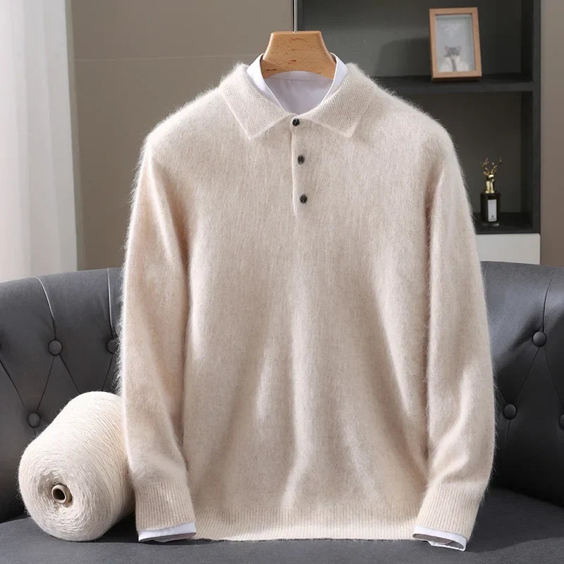 Leighton Cashmere-Feel Polo Sweater