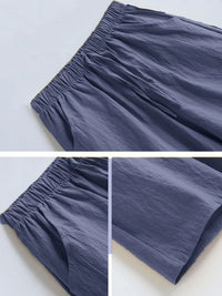 Allison | Relaxed Cotton Blend Summer Shorts