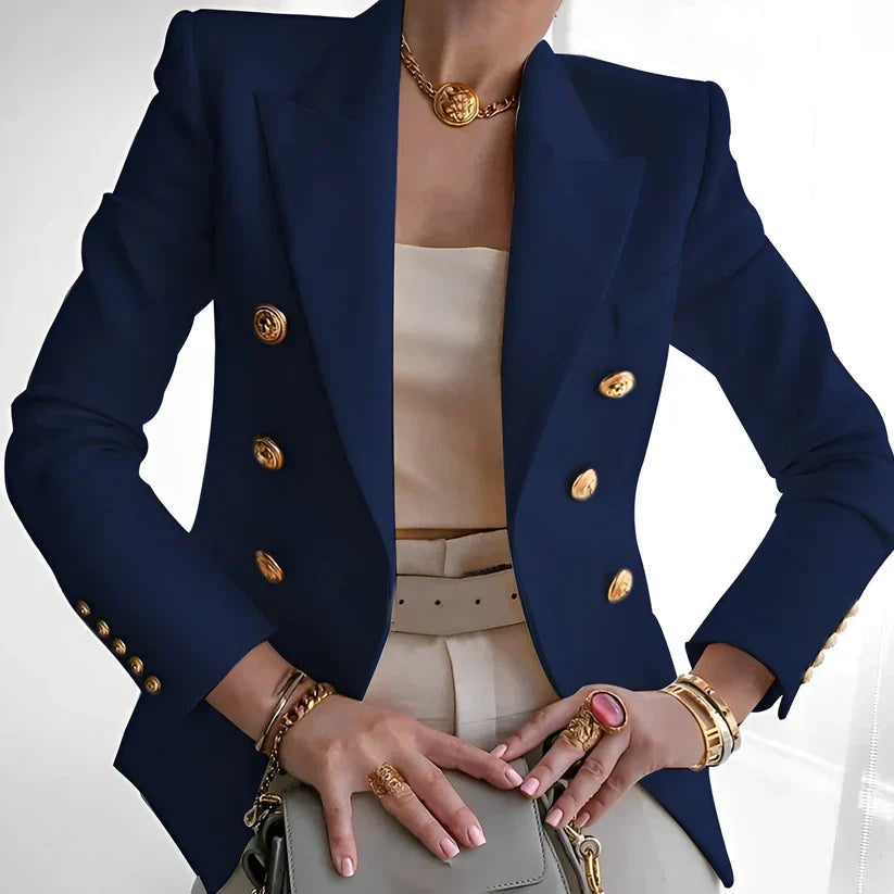 Monroe | Women's Classic Double-Breasted Blazer with Gold Buttons