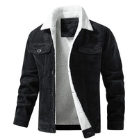 Men's Corduroy Trucker Jacket, Sherpa-Lined Chest-Pocket Coat