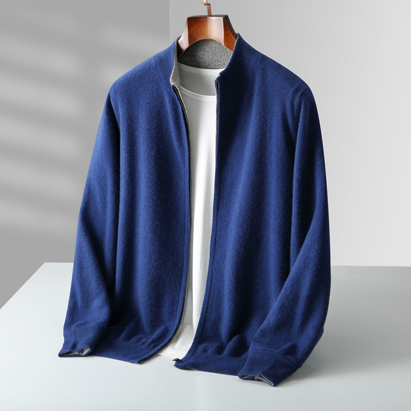 Olympus Cashmere-Feel Zip Cardigan