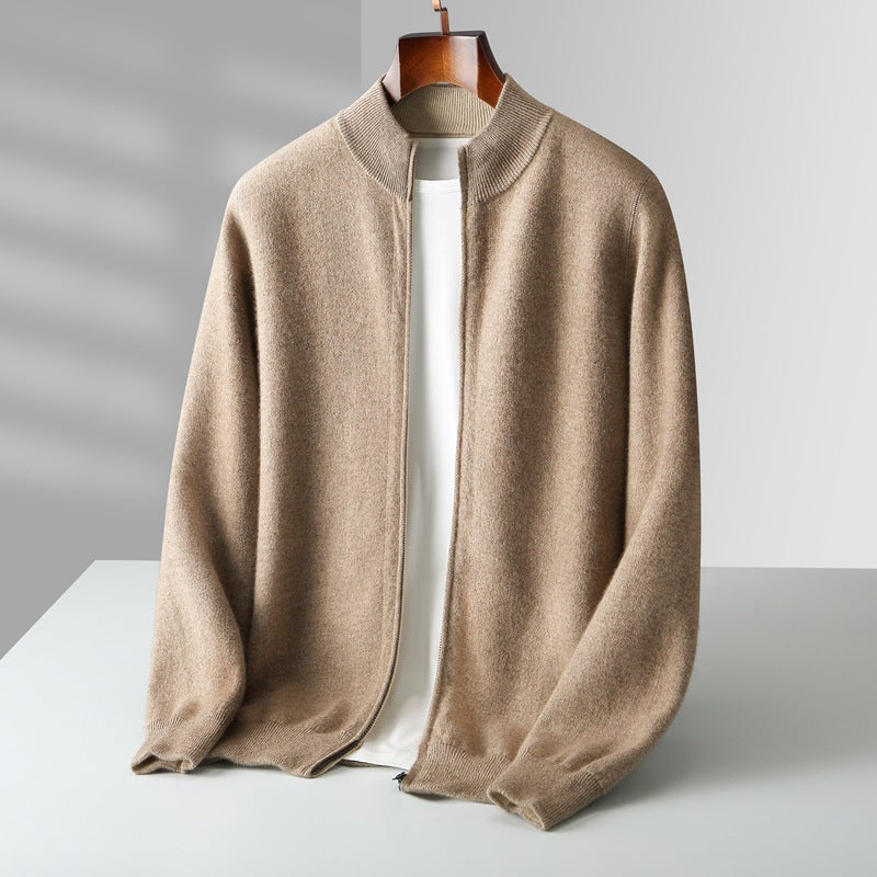 Olympus Cashmere-Feel Zip Cardigan