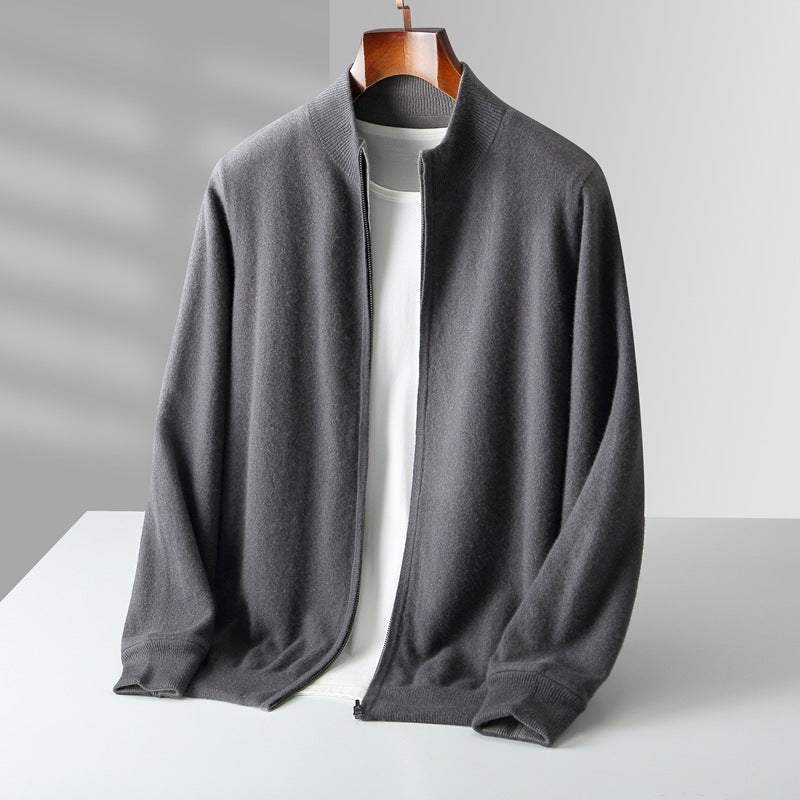 Olympus Cashmere-Feel Zip Cardigan