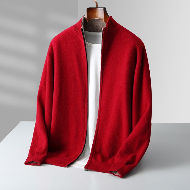 Olympus Cashmere-Feel Zip Cardigan