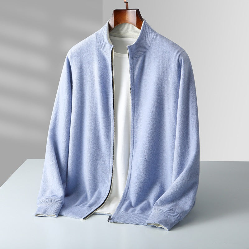 Olympus Cashmere-Feel Zip Cardigan