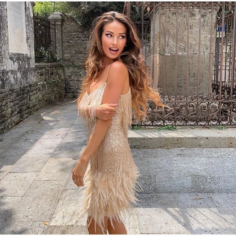 Stunning Sequin Evening Dress for Parties