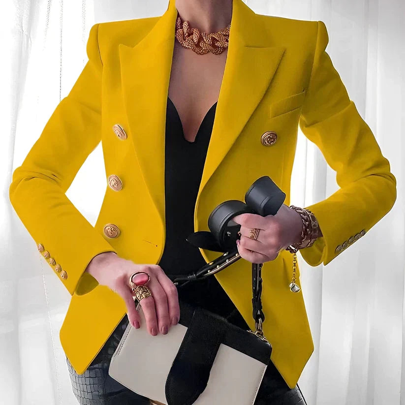Monroe | Women's Classic Double-Breasted Blazer with Gold Buttons