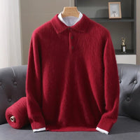 Leighton Cashmere-Feel Polo Sweater