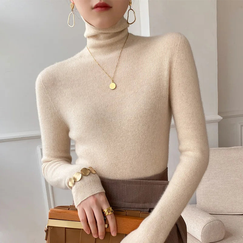Camille Cashmere-Feel Turtleneck