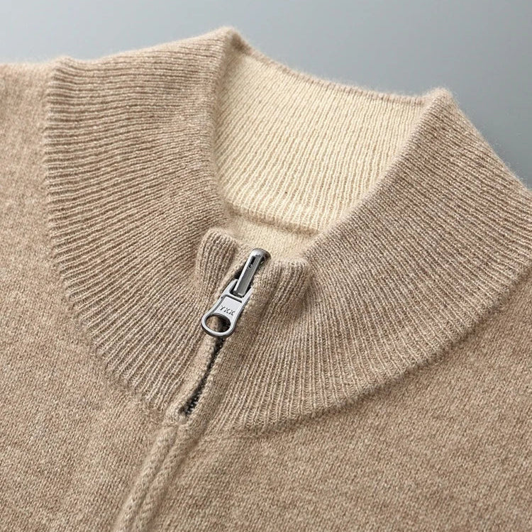 Olympus Cashmere-Feel Zip Cardigan