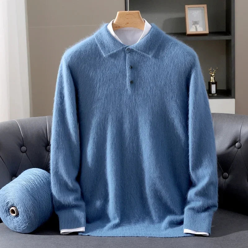 Leighton Cashmere-Feel Polo Sweater