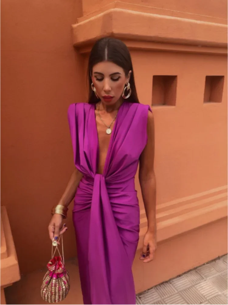 Wedding Guest Dress with Pleats