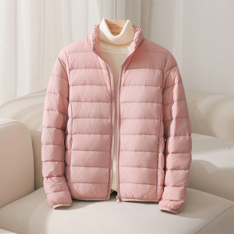 Puffer Jacket Polyester Quilted Lightweight with Smooth Finish