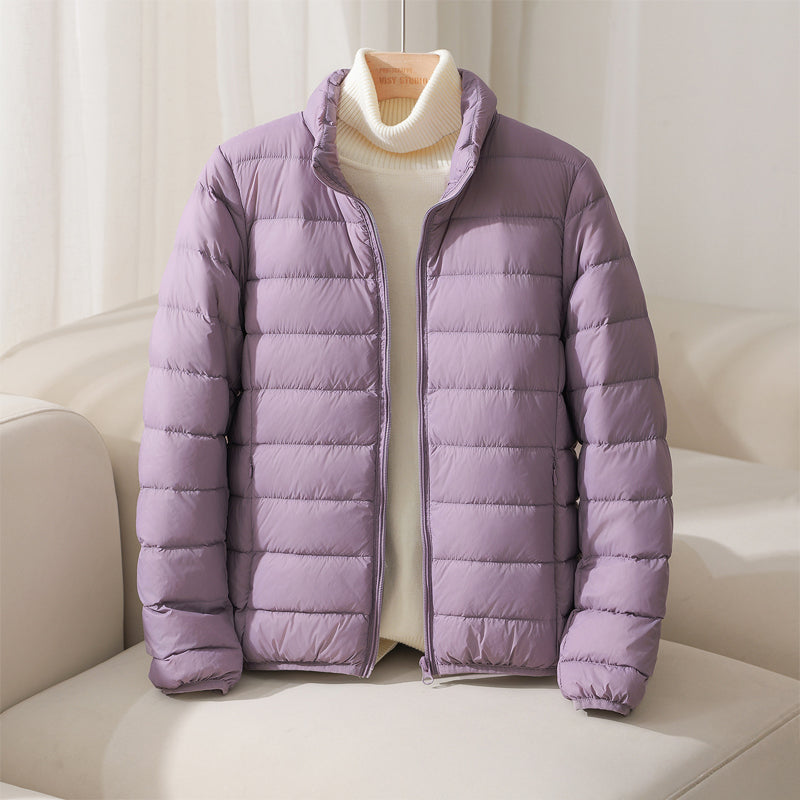 Puffer Jacket Polyester Quilted Lightweight with Smooth Finish