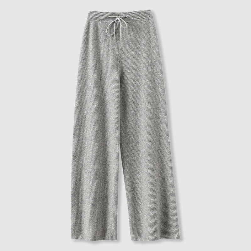 Amoretti Cashmere-Feel Wide-Leg Pants