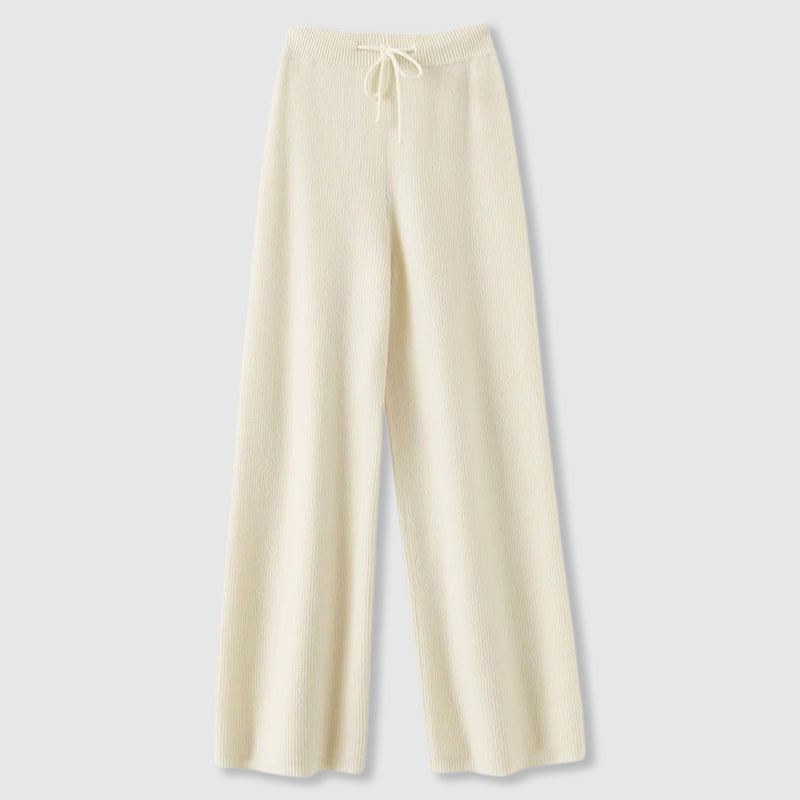 Amoretti Cashmere-Feel Wide-Leg Pants