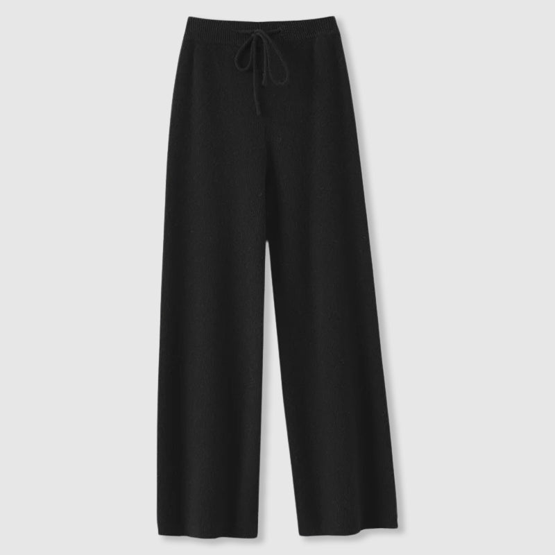 Amoretti Cashmere-Feel Wide-Leg Pants